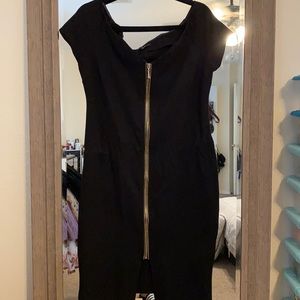 Black zip up dress